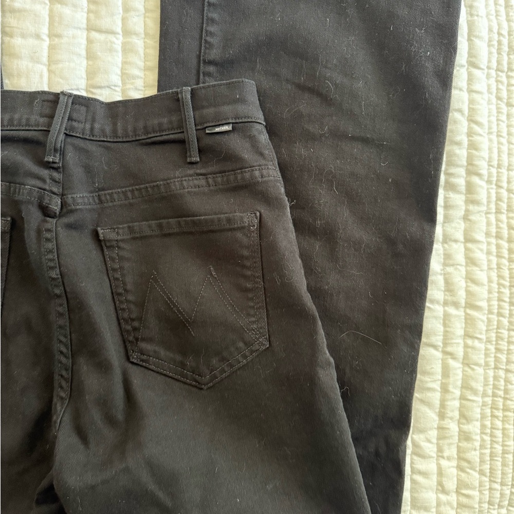 MOTHER Women's Black Flare Jeans